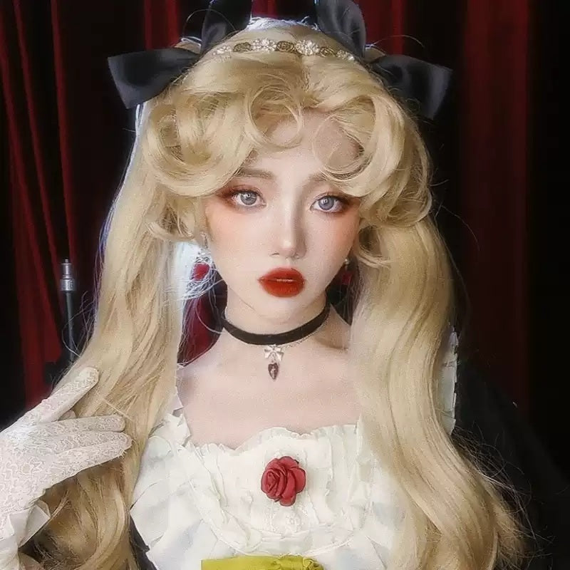 Holowigs Golden Double Ponytail Lolita Wig for Halloween