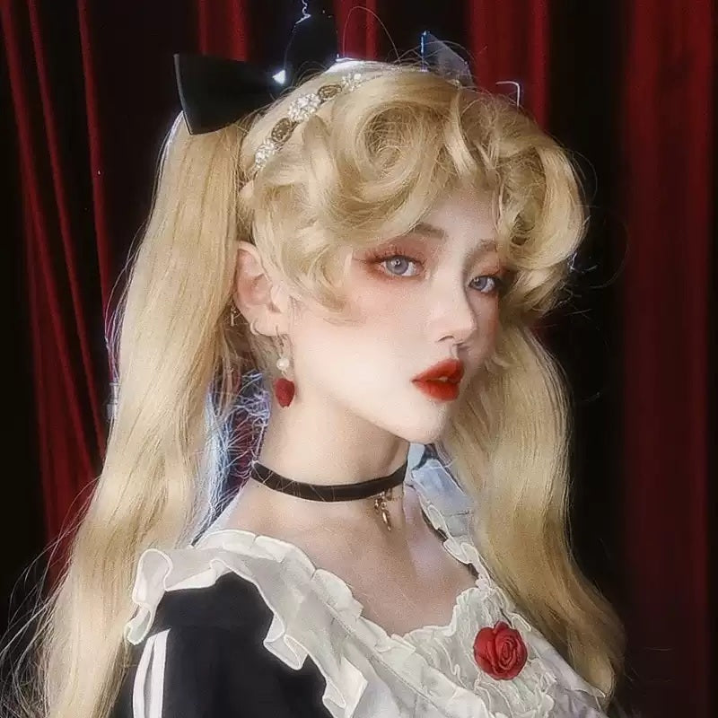 Holowigs Golden Double Ponytail Lolita Wig for Halloween